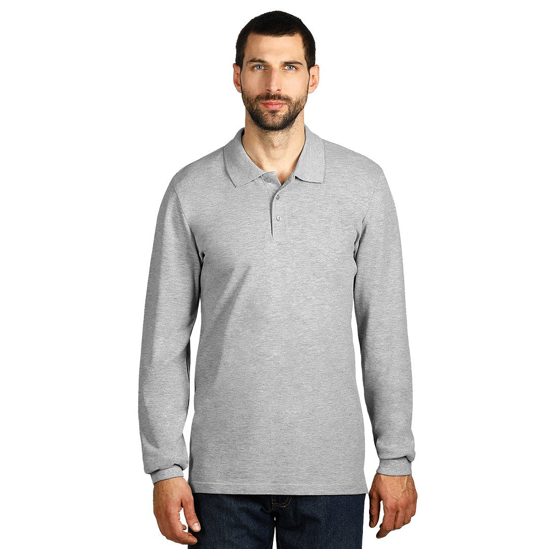GATOR pamucna polo majica dugih rukava pepeljasta