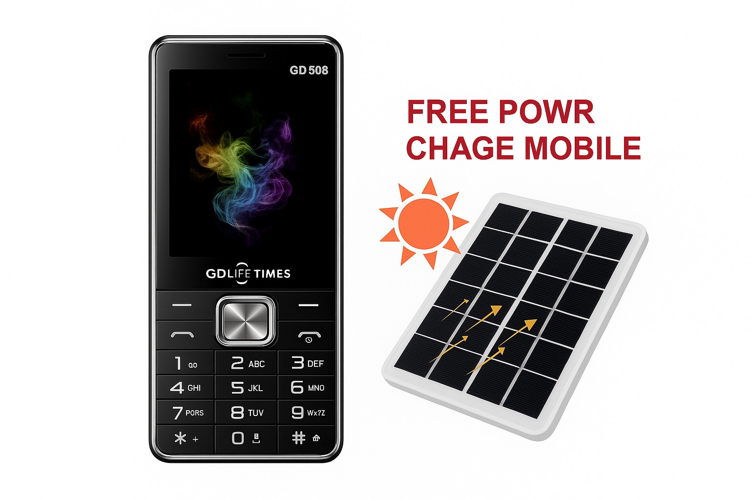 GDLIFE TIMES Mobilni Telefon GD5058 Solarno Punjenje i Tri SIM Kartice