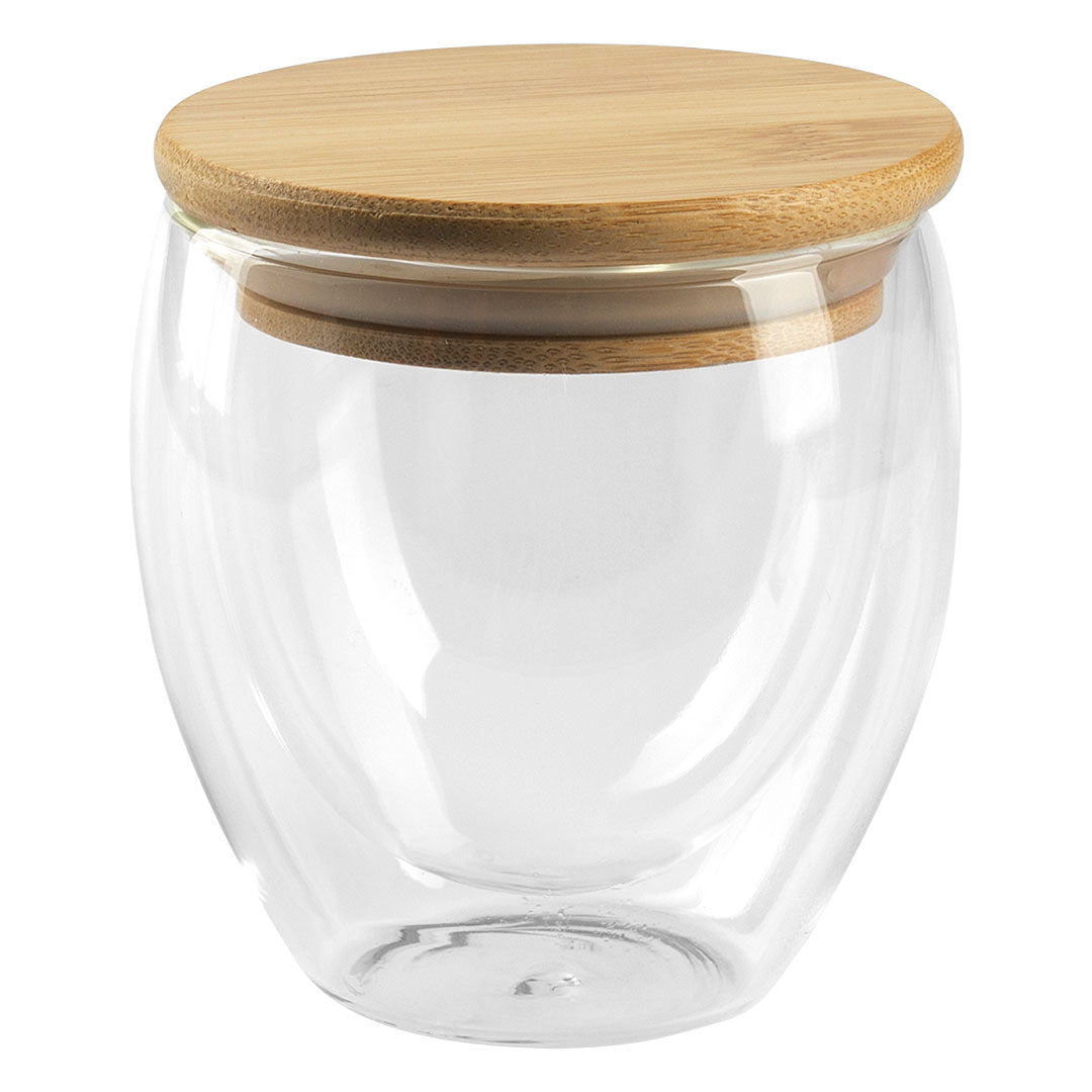 GOLD casa sa drvenim poklopcem 250 ml transparentna