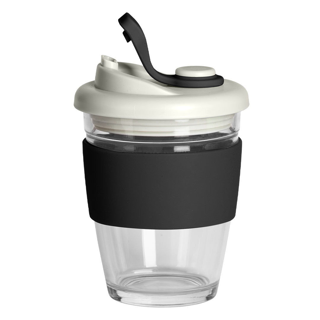 GUSTO MAXI casa sa silikonskim drzacem 350 ml crna