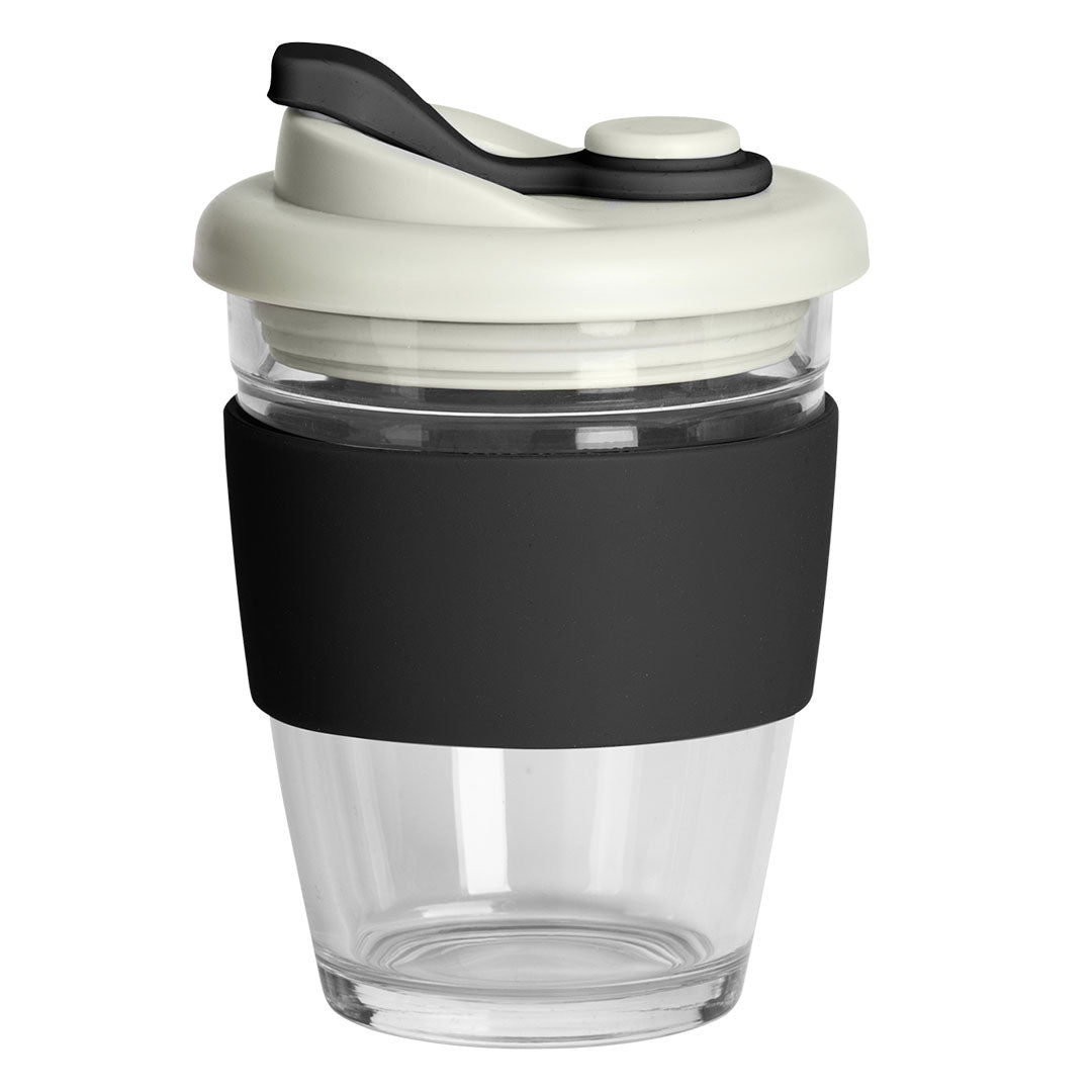 GUSTO MAXI casa sa silikonskim drzacem 350 ml crna