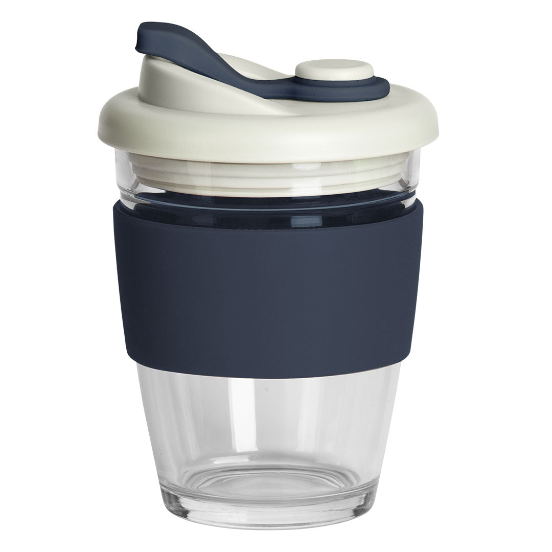 GUSTO MAXI casa sa silikonskim drzacem 350 ml plava