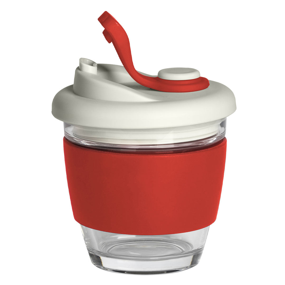 GUSTO casa sa silikonskim drzacem 250 ml crvena