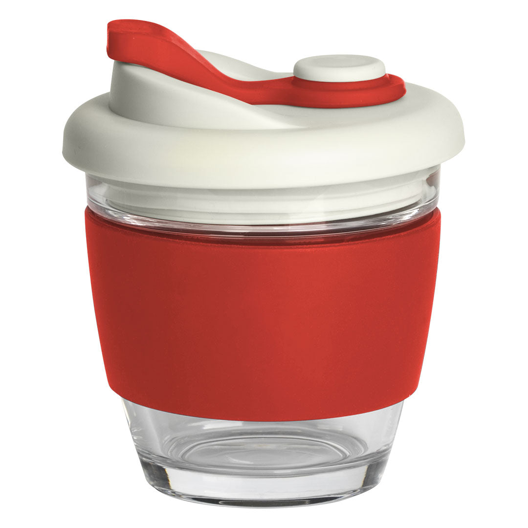 GUSTO casa sa silikonskim drzacem 250 ml crvena