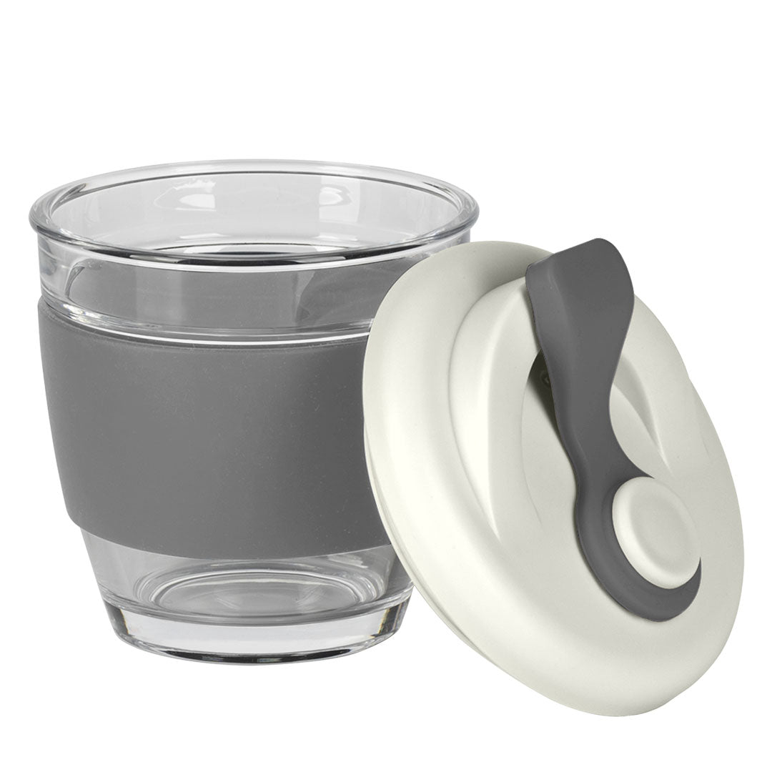 GUSTO casa sa silikonskim drzacem 250 ml tamno siva