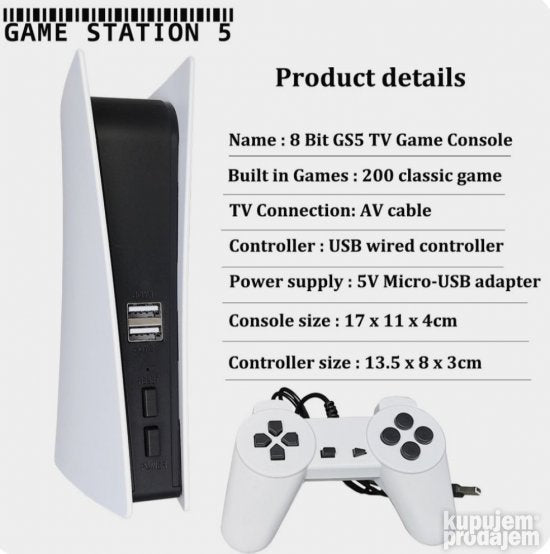 Game Station 5konzola sa 200 retro igrica
