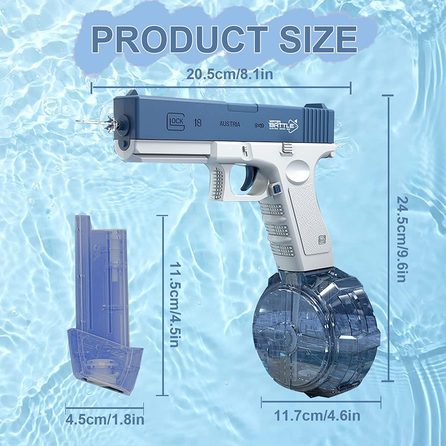 Glock Elektricni Vodeni Pistolj Automatski Pistolj za Letnje Osvezenje - Slika 5