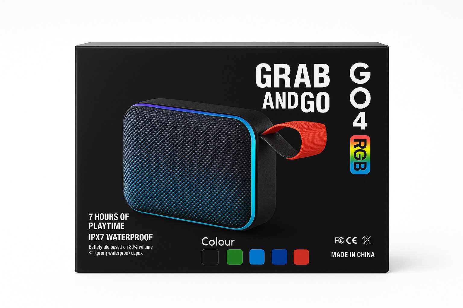 Grab and Go Bluetooth Zvucnik sa RGB Osvetljenjem Portabilni Bezicni Zvucnik