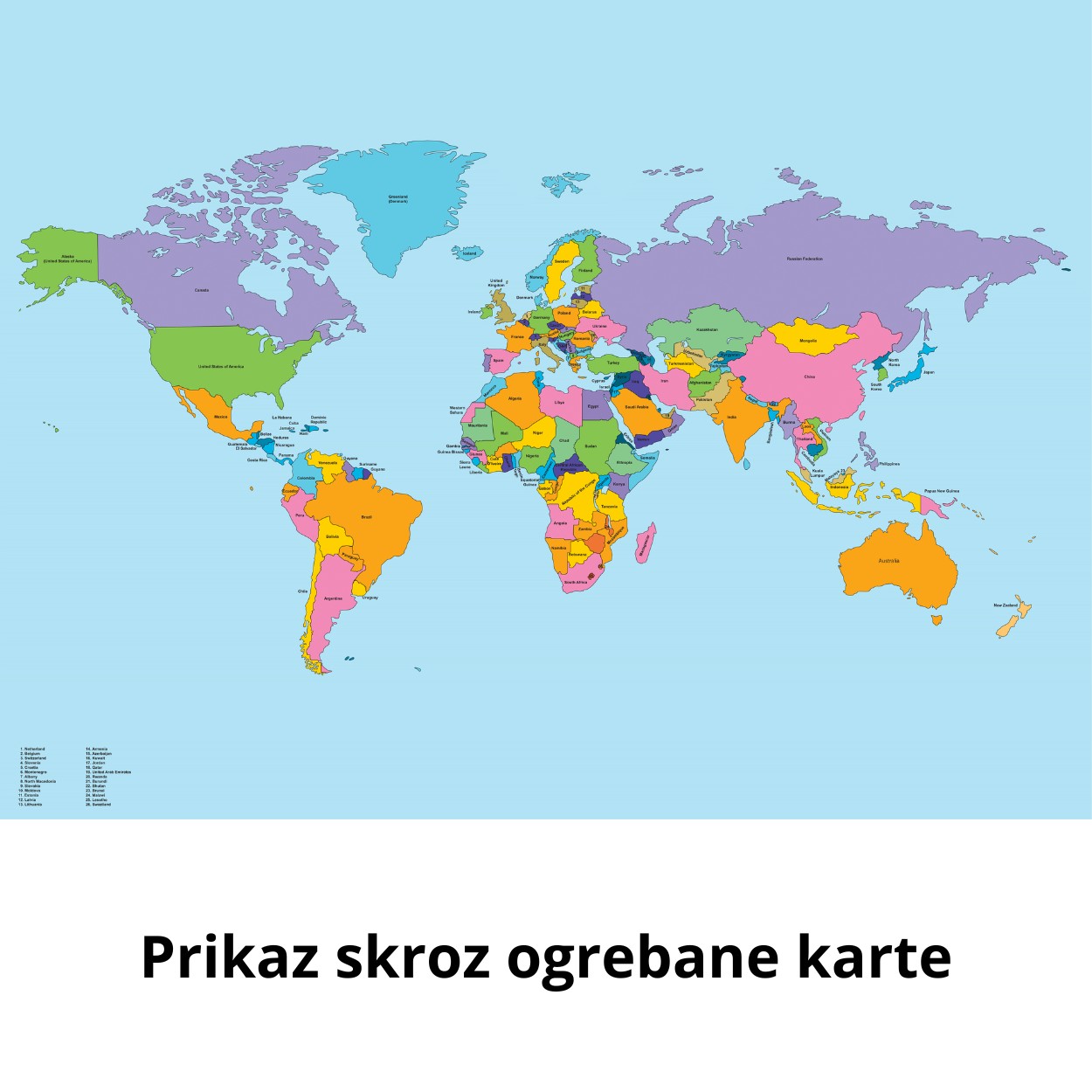 Greb greb karta sveta 80cm x 60cm - Slika 4