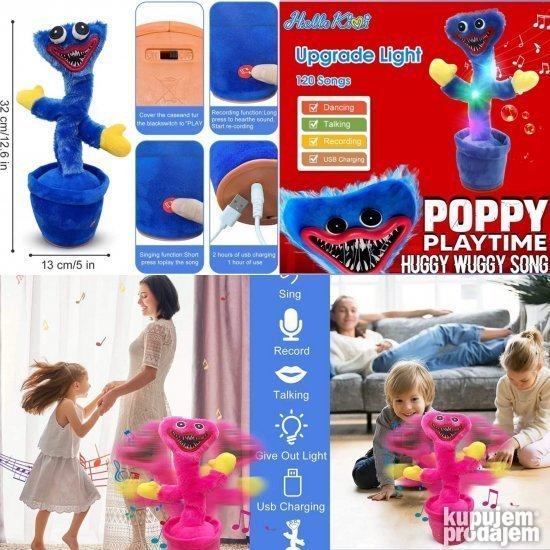 Huggy Wuggy igracka koja peva plese i ponavlja reci - Slika 6
