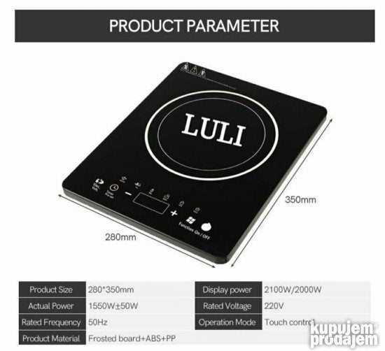 Indukciona ploca Luli 2200W