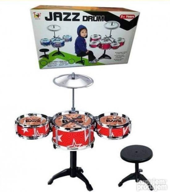 Jazz drum deciji bubnjevi set 3u1 sa stolicom