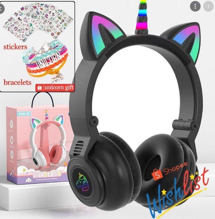 Jednorog svetlece Slusalice Cat Ear macje usi Bluetooth Jednorog svetlece Slusalice Cat Ear macje usi Bluetooth
