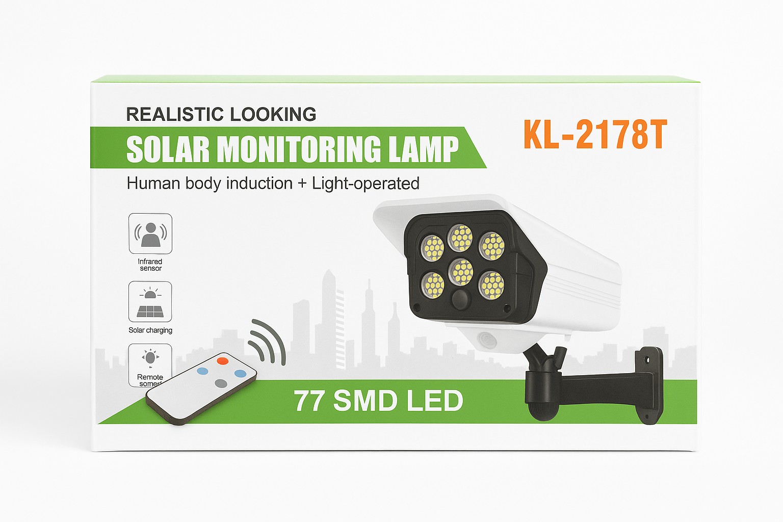 KL 2178T Solarna Lampa za Nadzor 77 SMD LED sa Senzorom Pokreta i Daljinskim - Slika 3