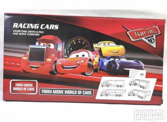 Kamion sa 3 automobila Racing cars