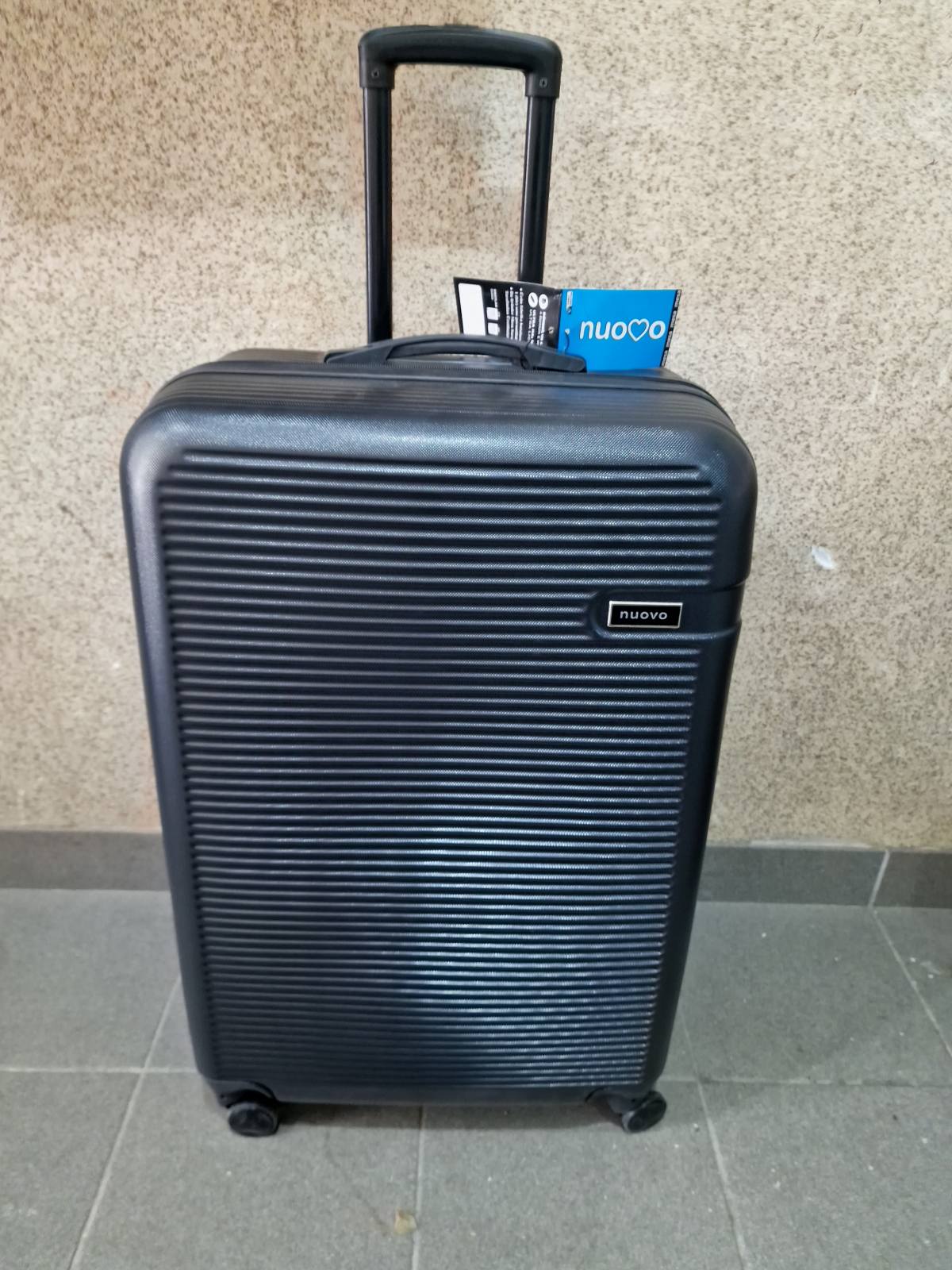 Kofer za putovanje od ABS sa 4 tockica Srednji Crni