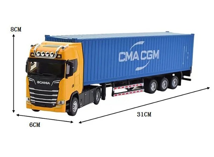 Kontejnerski kamion sleper model igracke za decu 136 Plavi