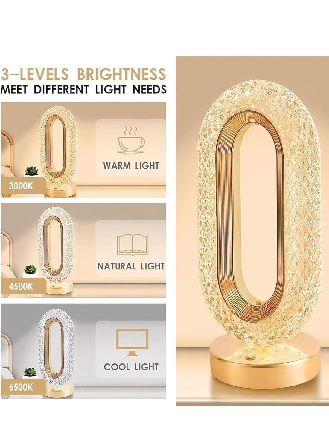 Kristalna stona LED lampa
