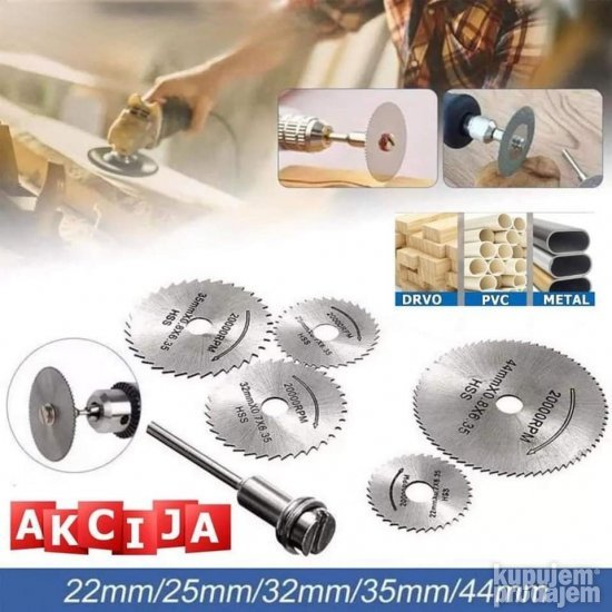 Kruzne testera za drvo metal plastiku Cirkularni nastavci