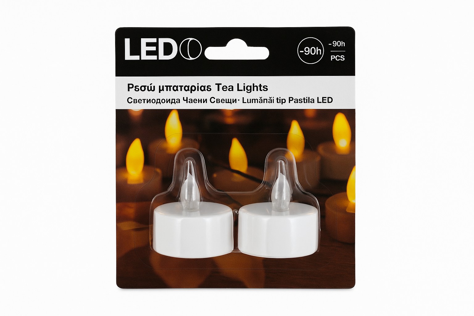 LED Cajne Svece Set od 2 Komada Bele
