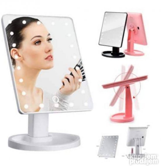LED ogledalo sa 16 LED dioda crno - Slika 4