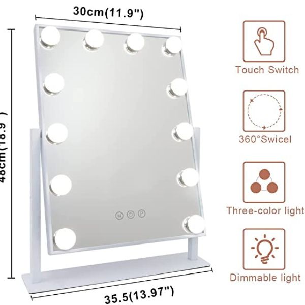 LED ogledalo za sminkanje sa 12LED sijalica