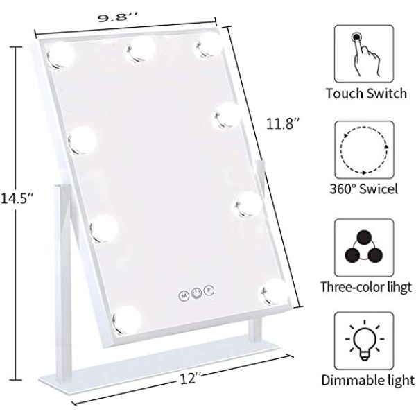 LED ogledalo za sminkanje sa 9LED sijalica - Slika 3
