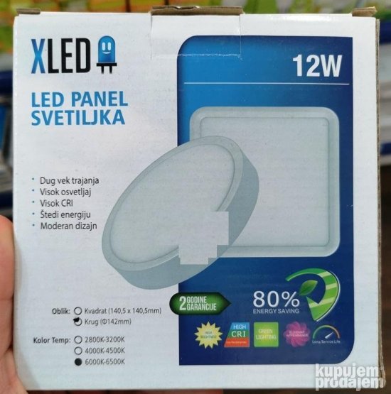 LED panel 12w kockasti okrugao