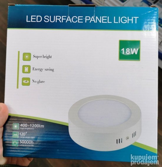 LED panel 18 W okrugao kockast