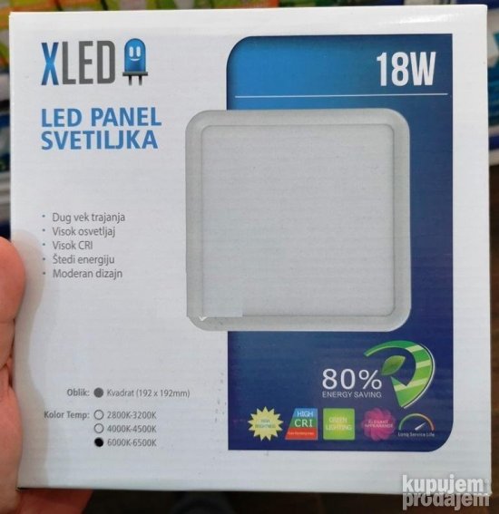 LED panel 18w kockasti okrugao