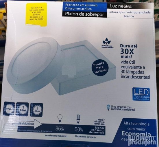 LED panel 24W kockasti okrugao 6500K