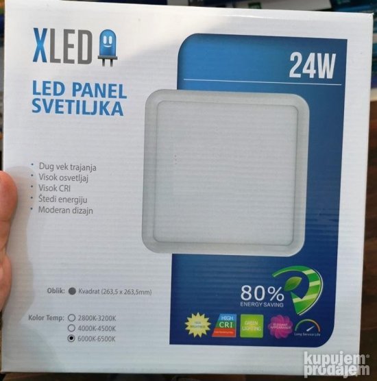 LED panel 24w kockasti okrugao