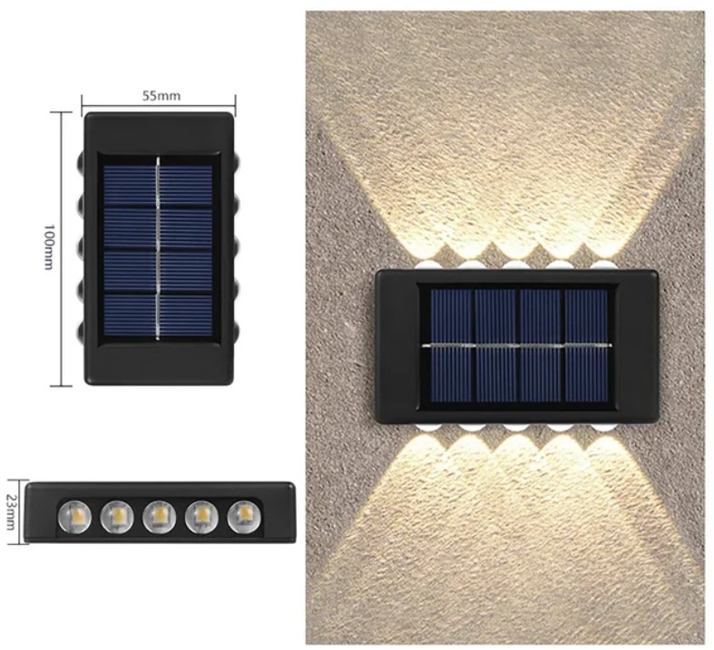LED vodootporna solarna zidna lampa unutrasnjaspoljna rasveta - Slika 5