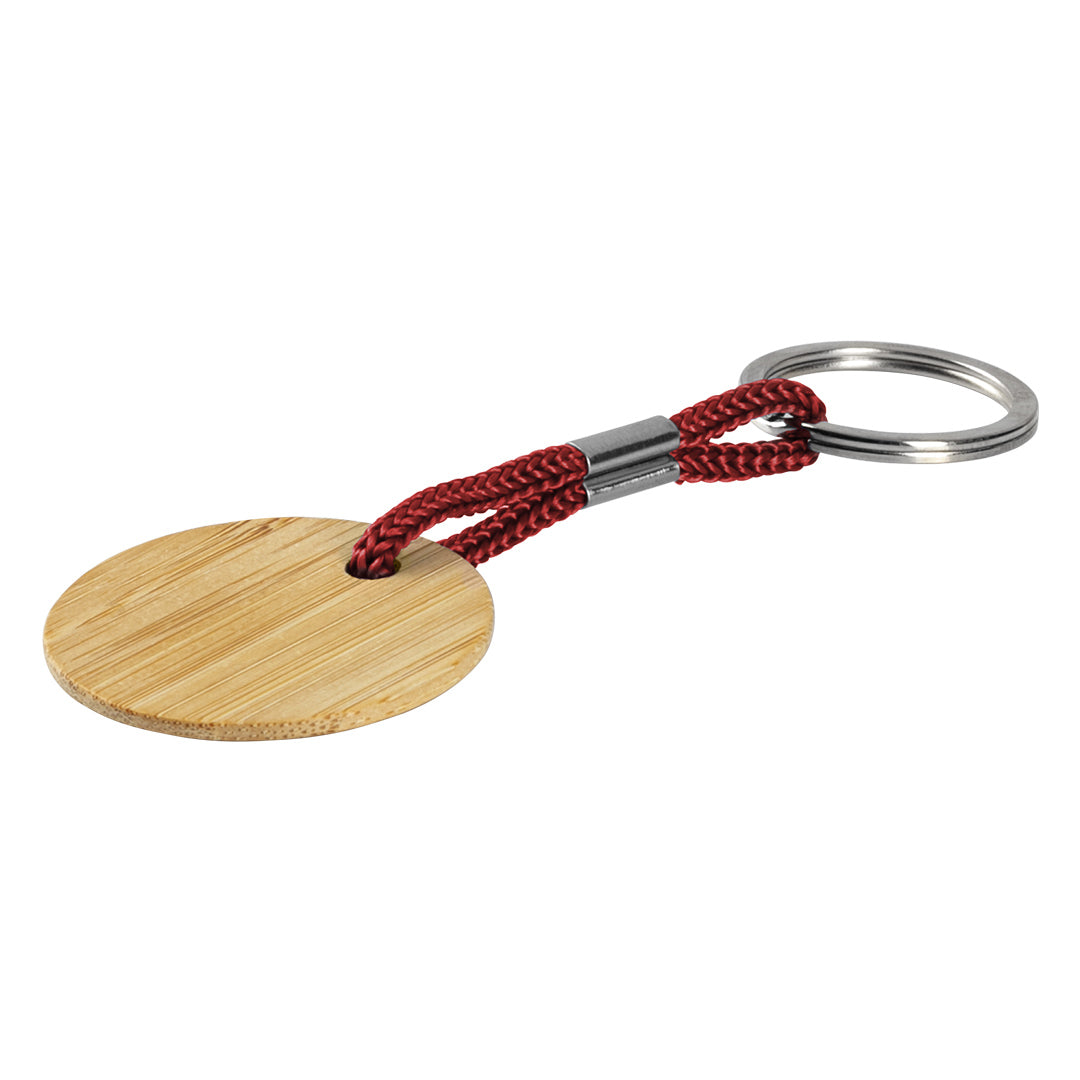 LOG drveni privezak za kljuceve crveni