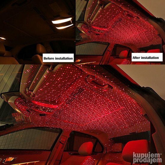 Lampa za unutrasnjost auta ambijentalno zvezdano svetlo