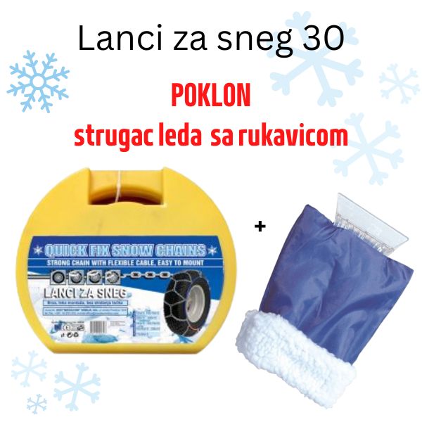 Lanci za sneg 30 plus poklon Strugac leda sa rukavicom