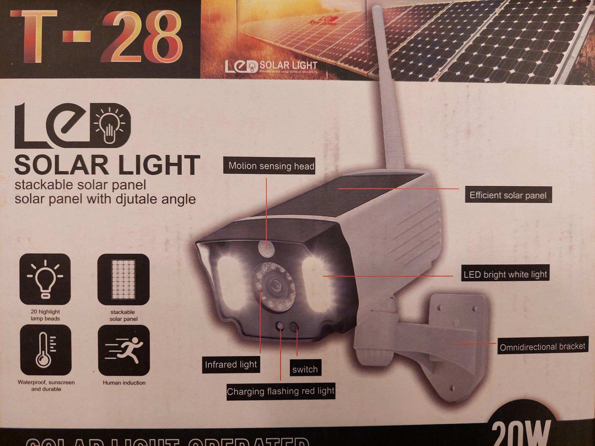 Lazna solarna WiFi IP kamera led svetlo i senzor pokreta Lazna solarna WiFi IP kamera led svetlo i senzor pokreta