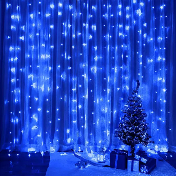 Led dekorativna PLAVA zavesa 3x3m