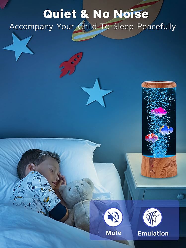 Led lampa USB na daljinski sa ribicama i mehuricima za decu