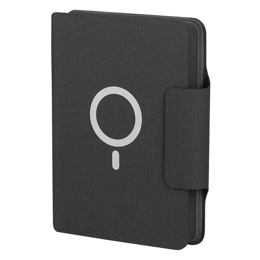 MAGNOTE portfolio sa notesom a5 i pomocnom baterijom za bezicno punjenje 8000 mah tamno sivi