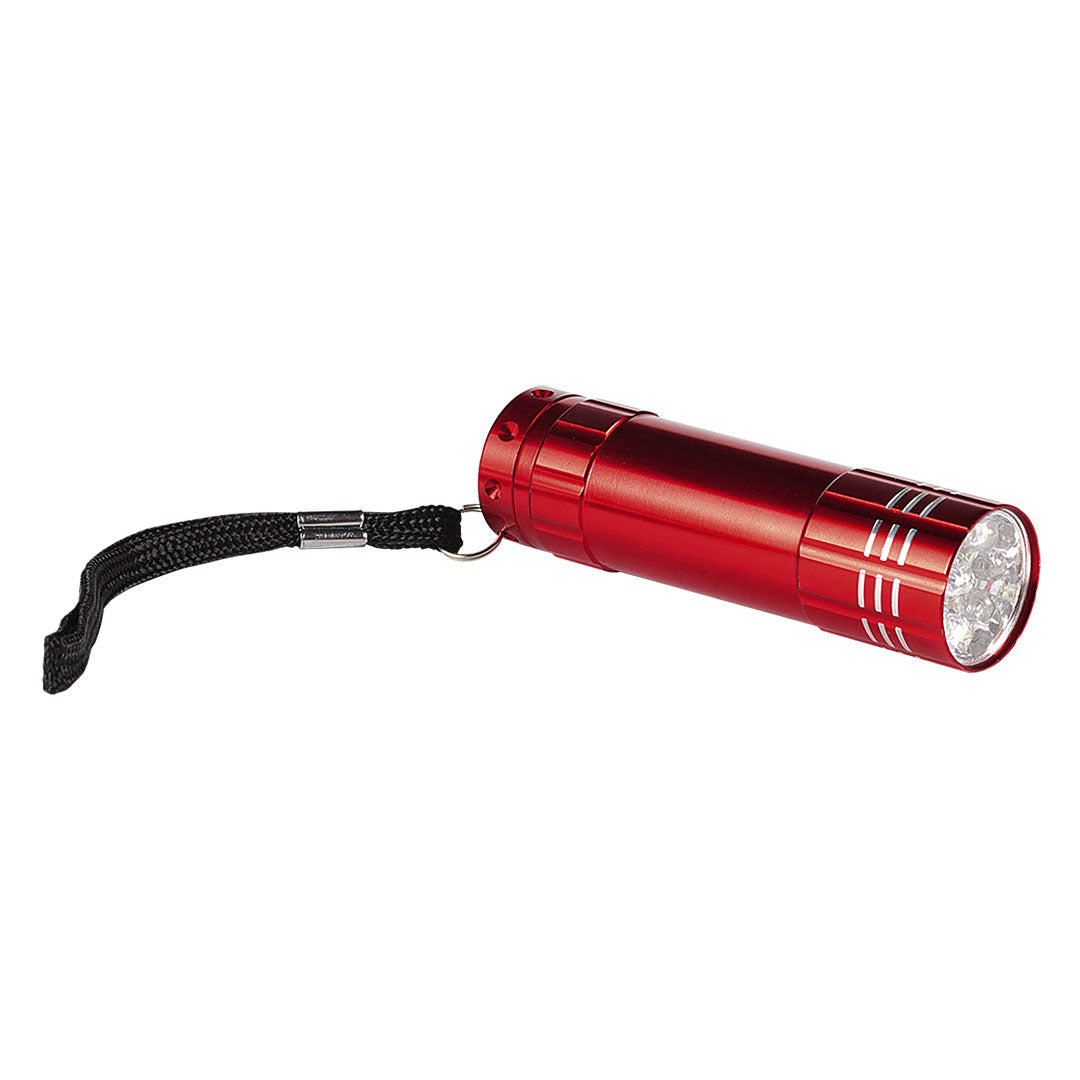 MAJORKA baterijska lampa 9 led crvena