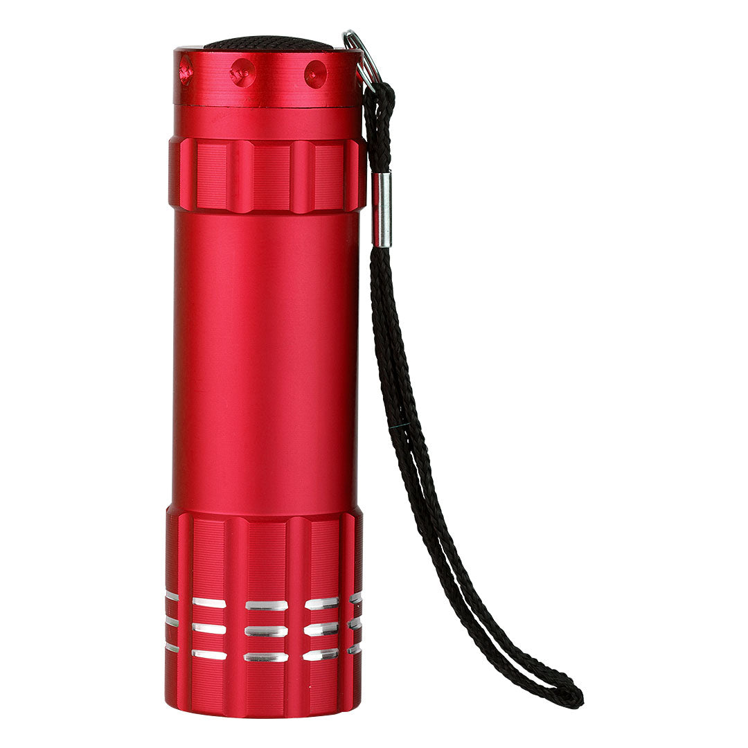 MAJORKA baterijska lampa 9 led crvena