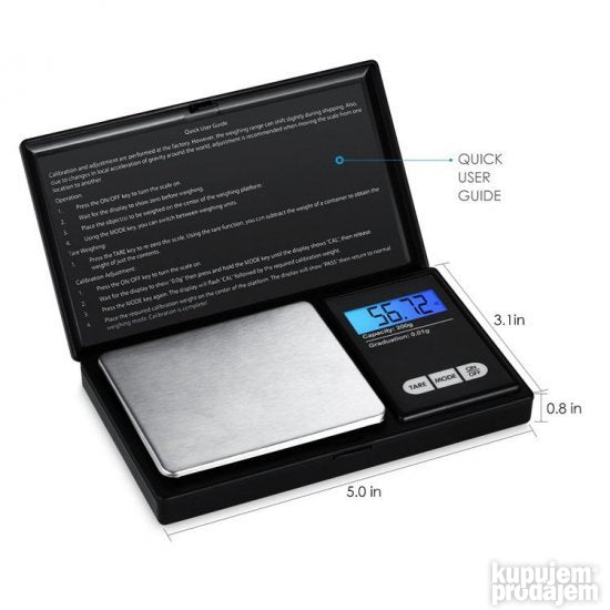 MINI ZLATARSKA Vaga DIGITALNA Dzepna Vaga 0.1g 200g NOVo - Slika 4