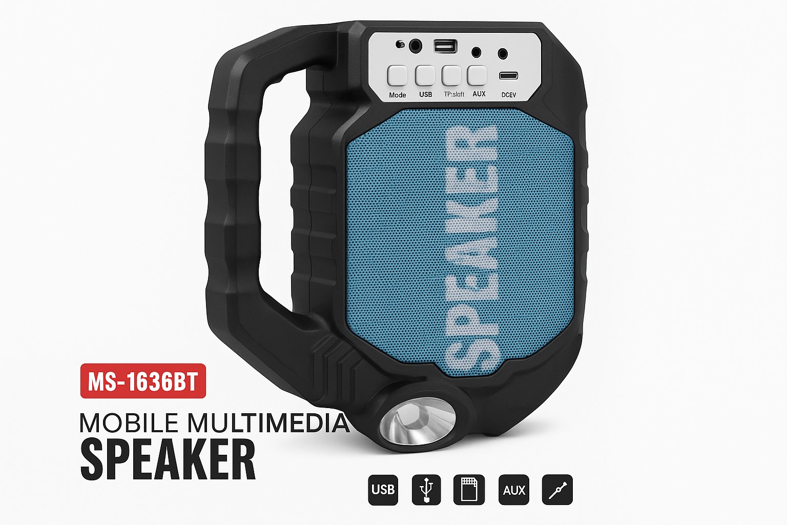 MS 1636BT Mobilni Multimedijalni Zvucnik USBTFBluetoothFM Radio Funkcije