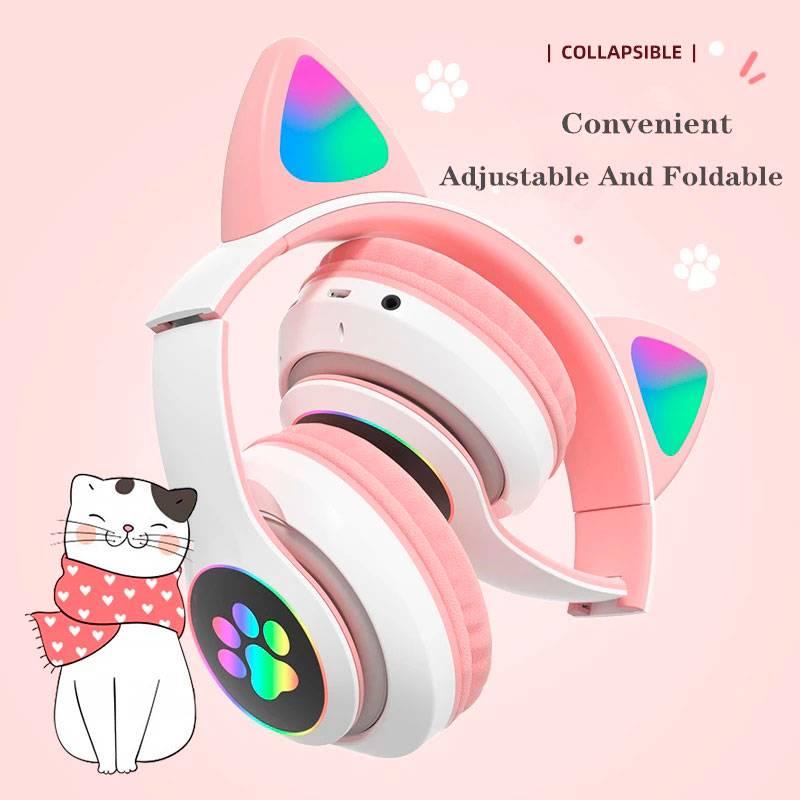 Mackaste zenske Bluetooth slusalice Led osvetljenje Mackaste zenske Bluetooth slusalice Led osvetljenje