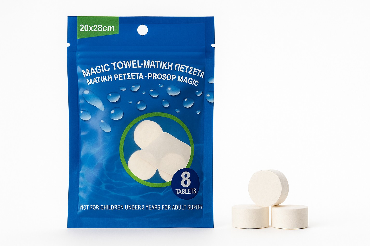 Magicni Pescani Set Kompresovani Peskiri 8 Komada 1i 1gratis