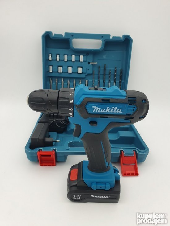 Makita aku srafilica busilica 24Vi pribori 2 baterije