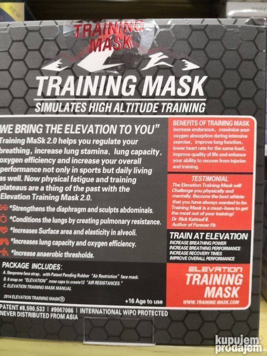 Maska za trening ELEVATION 2.0 trening maska - Slika 4