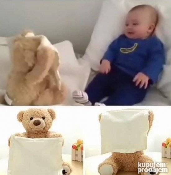 Meda skrivalica plisani meda Peekaboo plisani meda skrivalic - Slika 3