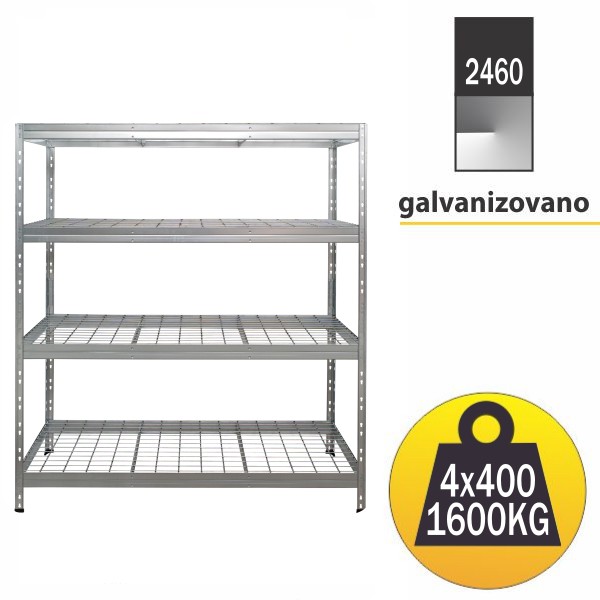 Metalna zicana polica 180x150x60cm 4x400kg